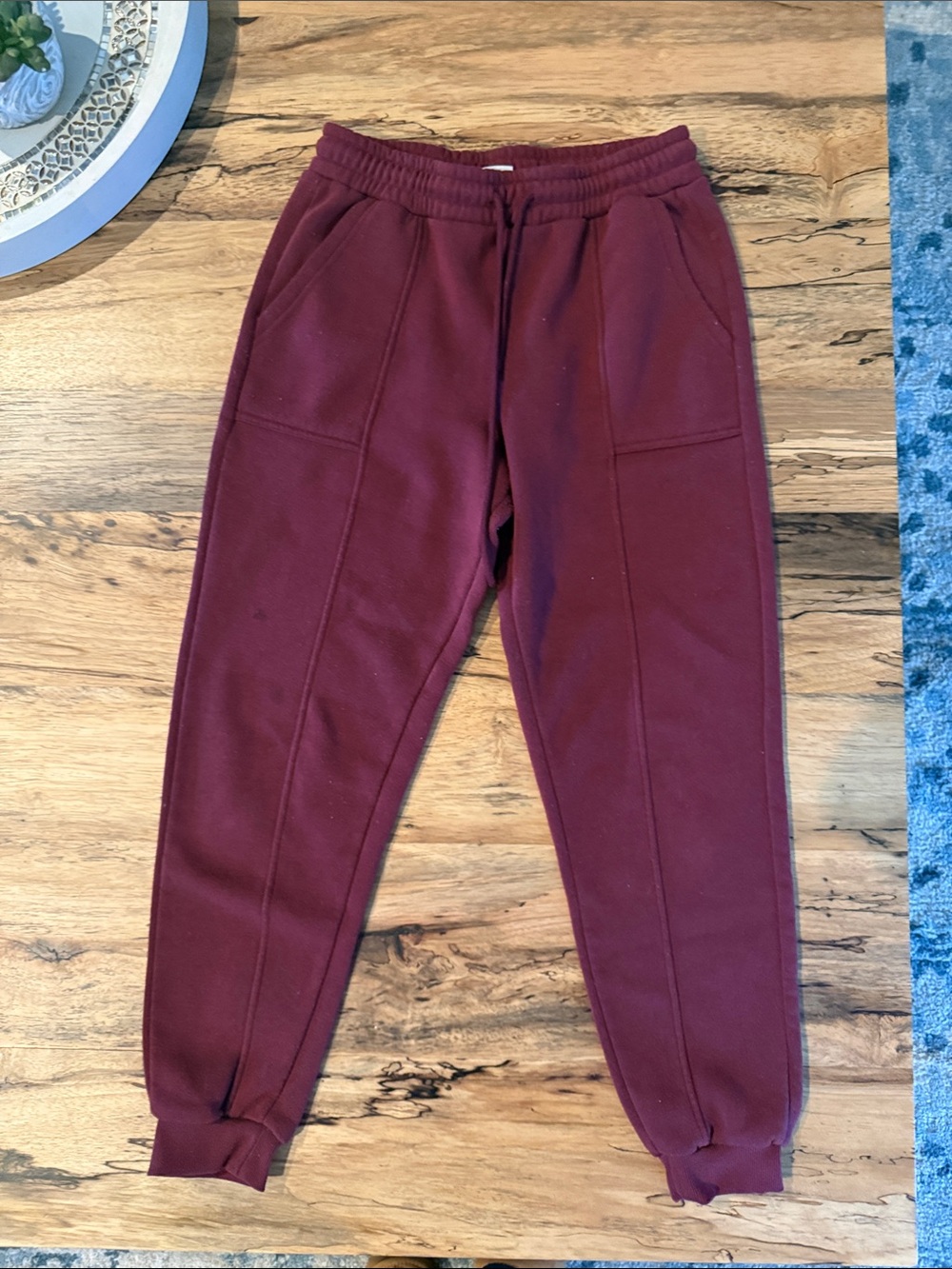 Women's Burgundy Jogger Track Pants - Casual Comfort